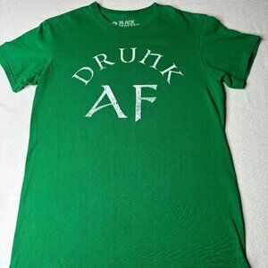 Men's Drunk AF Green Party Black Matter Size Small T-Shirt‎